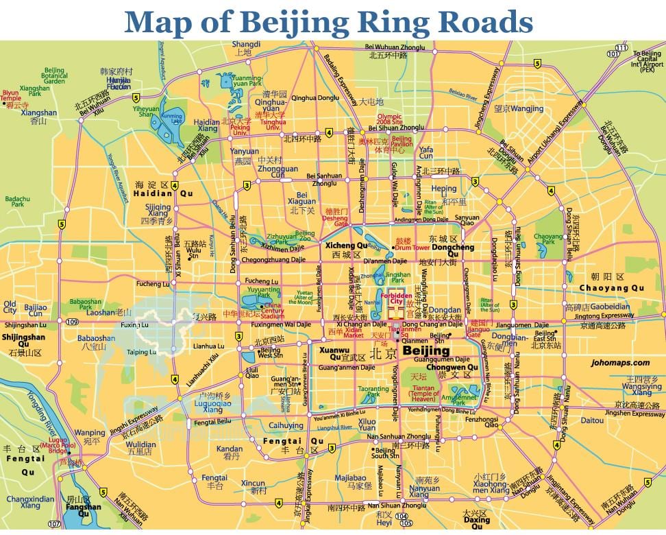 Bắc kinh vòng bản đồ đường