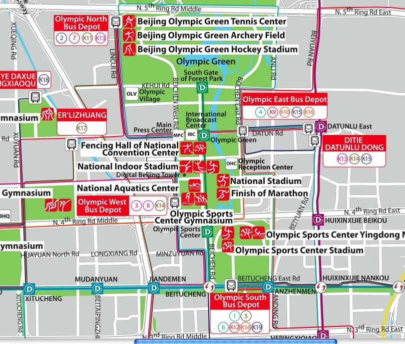 bản đồ của Bắc kinh viên olympic