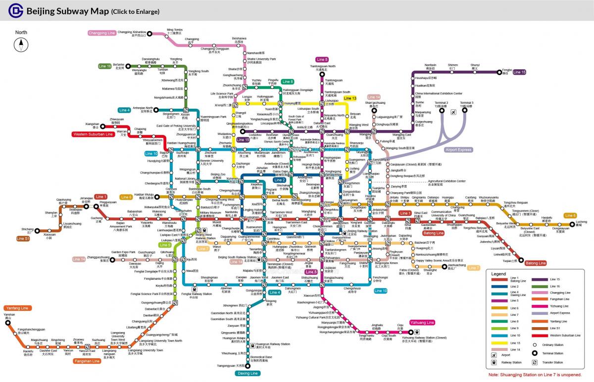 bản đồ của Bắc kinh ga tàu điện ngầm