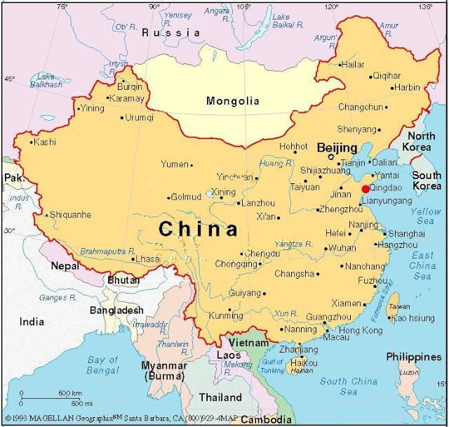 bản đồ của thủ đô của Trung quốc
