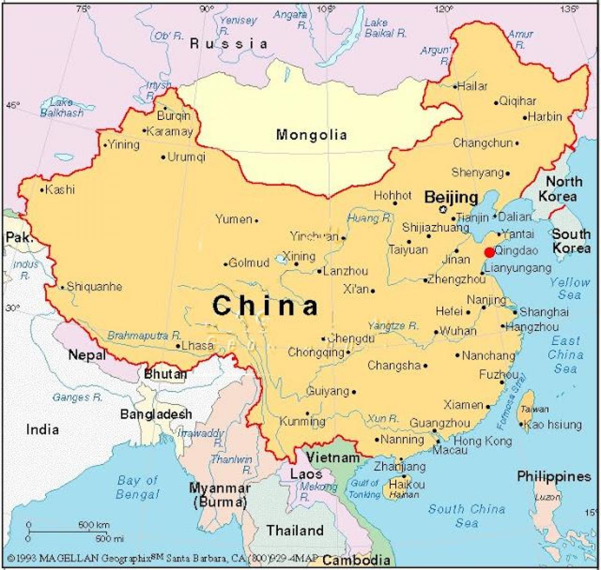 bản đồ của thủ đô của Trung quốc
