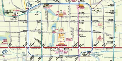 Bản đồ của Bắc kinh đồ tàu điện ngầm với du lịch