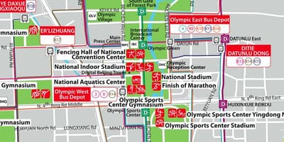 Bản đồ của Bắc kinh viên olympic
